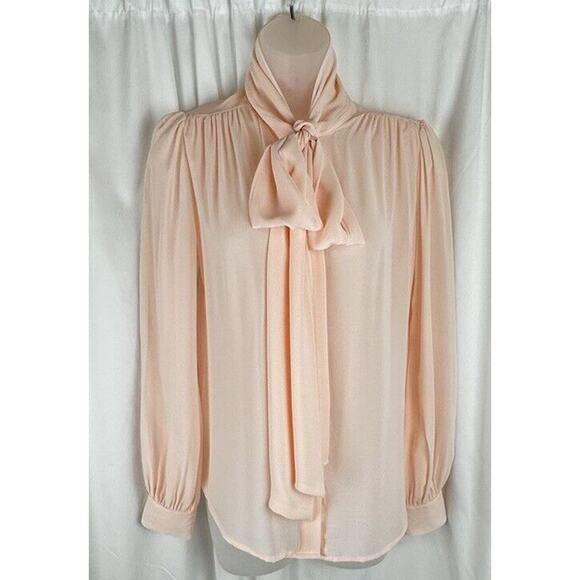 eva mendes Bow Blouse, Peach, Sz: XS, 57-29 - Picture 12 of 16